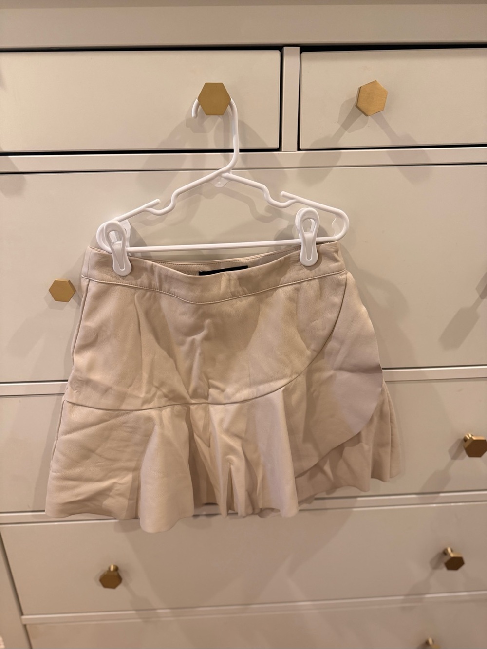 American Threads Cream Mini Skirt with Flounce Hem